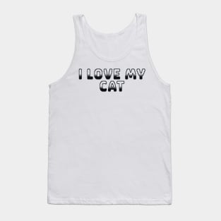 I Love My Cat Classic Video Game Graphic Black Tank Top